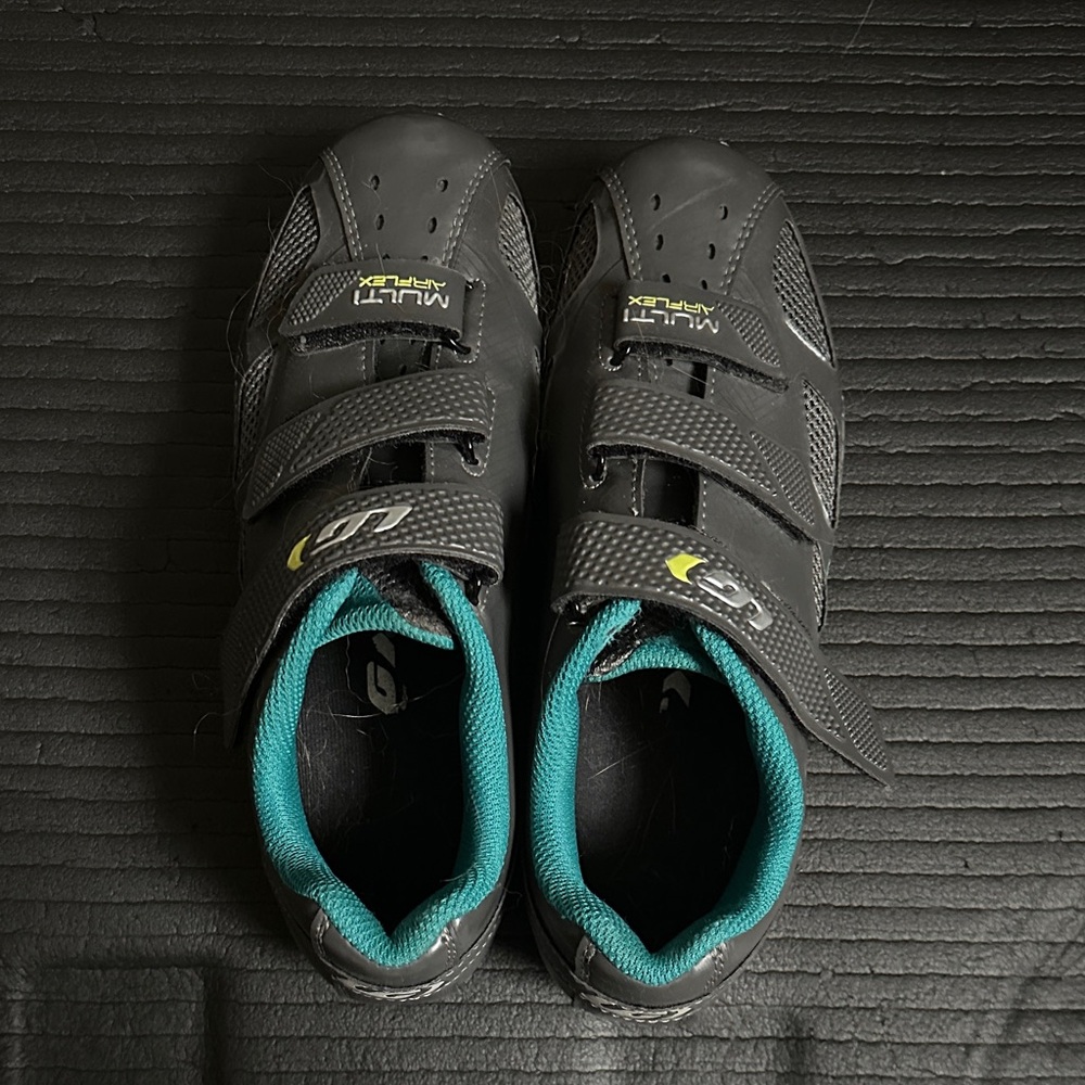 Women's Black and Teal Garneau Cycle Shoes SPD cleat